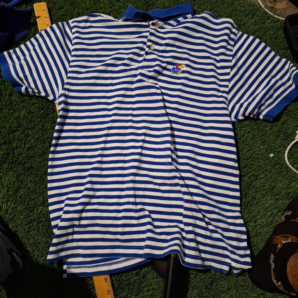 Crable Kansas Jayhawks Embroided Polo Shirts Size M